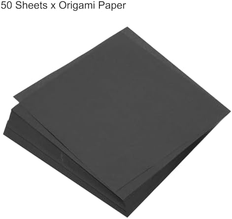 MECCANIXITY 50 Sheets Origami Paper Double Sided 8x8 Inch(20x20cm) Square Sheet for Art Craft Project, Beginners, Gifts Decor, Black - Image 3