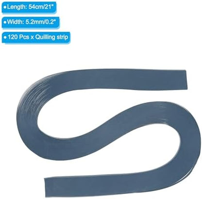 PATIKIL 120pcs Quilling Strips Paper 3/16"(5.2mm) 21"(54cm) Origami Paper Quilling Strip for Art DIY Hand Craft Christmas, Navy Blue - Image 2