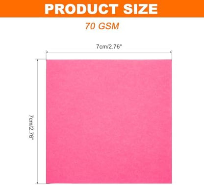 MECCANIXITY 75 Sheet Origami Paper Double Sided 3x3" Fluorescent Peach Red - Image 2