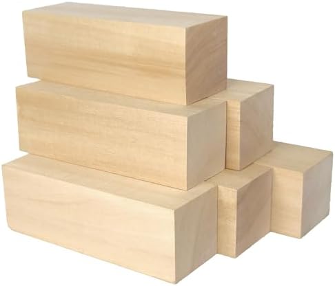 Ninekong 6PCS Basswood Carving Blocks，Whittling Wood Carving Kit,Soft Basswood for Carving(6"x2"x2") by Unknown