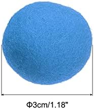 PATIKIL Wool Felt Balls Beads Wool Felting Pom 3cm 30mm Light Blue for Home Crafts Handcrafts Project DIY Pack of 5 - Image 2