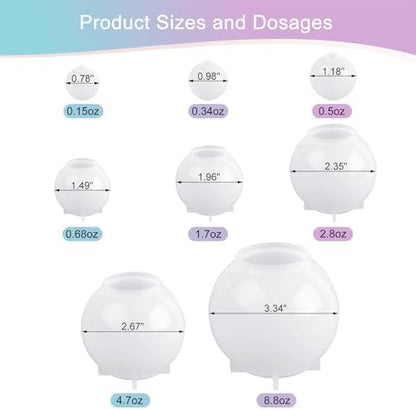 KISREL Sphere Resin Molds, 8 PCS Sphere Silicone Mold, Upgraded Epoxy Molds - Image 2