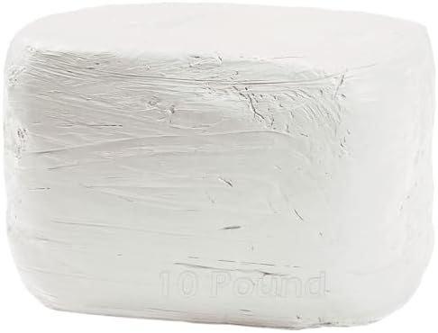 ReArt Natural Air-Dry Clay, for Sculpting, Wheel Throwing, Hand Building, All-Purpose Modeling Clay 10lbs for Sculpting (White 10LBs) by ReArt