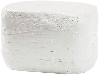 ReArt Natural Air-Dry Clay, for Sculpting, Wheel Throwing, Hand Building, All-Purpose Modeling Clay 10lbs for Sculpting (White 10LBs) by ReArt