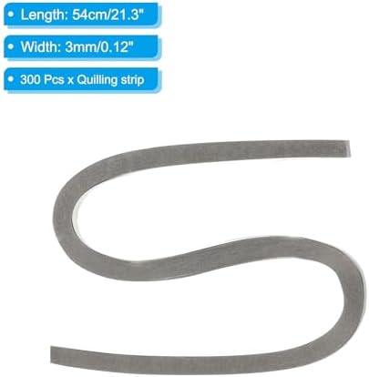 PATIKIL Quilling Strips Paper 300pcs 1/8"(3mm) 54cm Origami Paper Quilling Strip for Art DIY Hand Craft Christmas Metallic Light Grey - Image 2