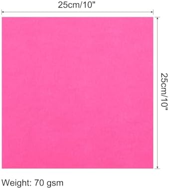 MECCANIXITY 100 Sheet Origami Paper Double Sided Fluorescent Pink 10x10 Inch Square Sheet for Art Craft Project, Beginners, Gifts Decor - Image 2