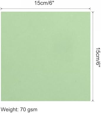MECCANIXITY 100 Sheets Origami Paper Double Sided Light Green 6x6 Inch Square Sheet for Art Craft Project, Beginners, Gifts Decor - Image 2