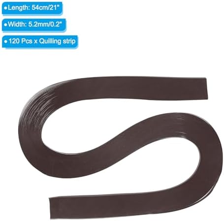 PATIKIL 120pcs Quilling Strips Paper 3/16"(5.2mm) 21"(54cm) Origami Paper Quilling Strip for Art DIY Hand Craft Christmas, Dark Brown - Image 2