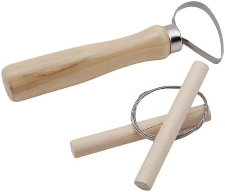 Evwoge 8-Piece Pottery Tool Set, Wooden Clay Sculpting Tools with Sponge, Wire Cutter and Modeling Tools for Ceramics - Image 4