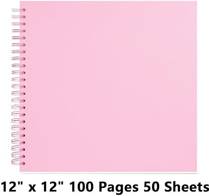 DIY Scrapbook Photo Album,100 Pages,12x12 Inch,Pink - Image 5