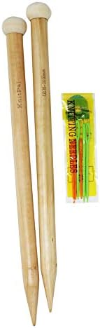 KnitPal 14-inch (35cm) Wooden Knitting Needles - 1 Pair US Size 36 (20mm) by KnitPal