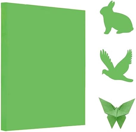 A4 Origami Paper Green 100 Sheets, 8.27×11.7 inch Double Sided Color Easy Fold Big Origami Paper A4 Colored Copy Papers Thin 70gsm for Beginners, DIY handwork Art and Craft Projects (210 x 297 mm) by Pyrisuu