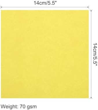 MECCANIXITY 25 Sheet Origami Paper Double Sided Lemon Yellow 5.5x5.5 Inch Square Sheet for Art Craft Project, Beginners, Gifts Decor - Image 2