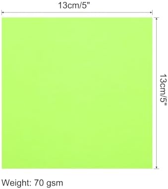 MECCANIXITY 50 Sheet Origami Paper Double Sided Fluorescent Green 5x5 Inch Square Sheet for Art Craft Project, Beginners, Gifts Decor - Image 2