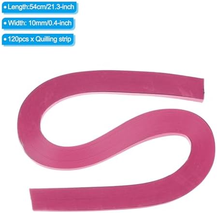 PATIKIL 120pcs Quilling Strips Paper 3/8"(10mm) 54cm Origami Paper Quilling Strip for Art DIY Hand Craft Christmas, Rose Red - Image 2