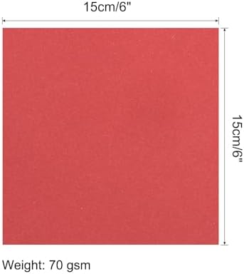 MECCANIXITY 100 Sheets Origami Paper Double Sided Bright Red 6x6 Inch Square Sheet for Art Craft Project, Beginners, Gifts Decor - Image 2