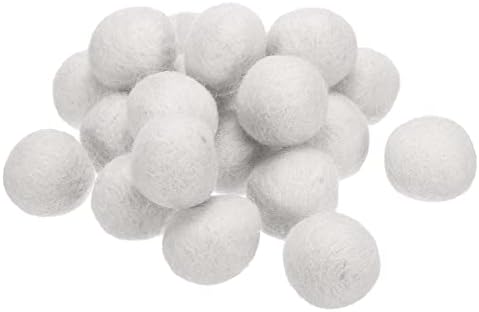 PATIKIL Wool Felt Balls Beads Wool Felting Pom 3cm 30mm White for Home Crafts Handcrafts Project DIY Pack of 20 by PATIKIL