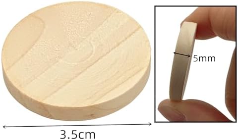 100PCS Natural Wood Slices 1.4 inch Blank Round Wooden Discs Unfinished Wood Circles Blank Wooden Ornaments for DIY Crafts - Image 3