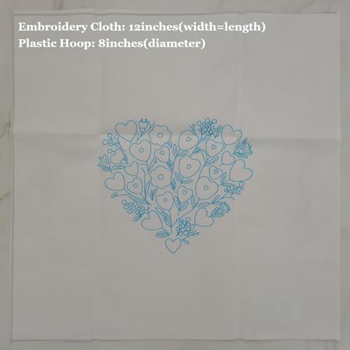 Esffaci Embroidery Starter Kit for Adult Beginner with Love Heart Flowers Pattern Hand Embroidery Set with Cloth Hoop Needle Threader Floss and Instruction - Image 3