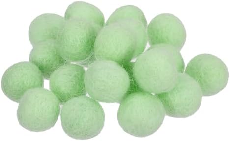 PATIKIL Wool Felt Balls Beads Wool Felting Pom 1.5cm 15mm Light Green for Home Decor DIY Crafts Handcrafts Project Pack of 20 by PATIKIL