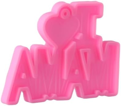 I Love Mom Dad Word Keychain Pendant Resin Mold Thanksgiving Silicone Mould Silicone 3# - Image 5