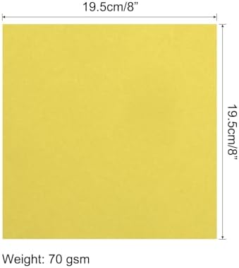 MECCANIXITY 25 Sheets 8x8 Inch(20x20cm) Origami Paper Double Sided Yellow Square Sheet for Art Craft Project, Beginners, Gifts Decor - Image 2
