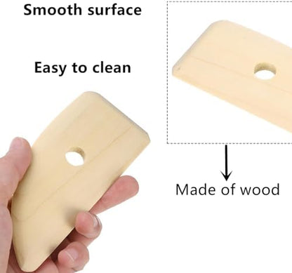 4 Pcs Pottery Ribs Wooden Clay Ceramic Sculpting Tools, 12cm x 5cm - Image 3