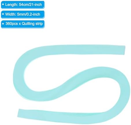 PATIKIL 360pcs Quilling Strips Paper 3/16"(5mm) 21"(54cm) Light Blue - Image 2