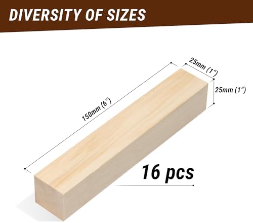 BeaverCraft Basswood Carving Blocks BW16 pcs - Soft Whittling Wood Carving Kit for Beginners - Unfinished Wooden Block Set - Basswood for Crafts - Image 3