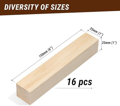 BeaverCraft Basswood Carving Blocks BW16 pcs - Soft Whittling Wood Carving Kit for Beginners - Unfinished Wooden Block Set - Basswood for Crafts - Image 3