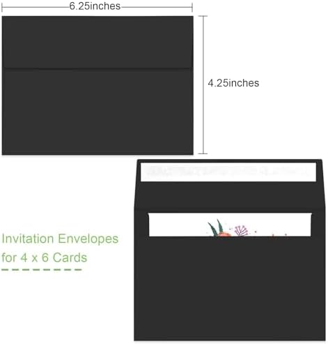 70 Packs A4 Envelope, Black A4 Envelopes, 4x6 Photo Envelopes for Invitations, Envelopes Self Seal for Weddings, Baby Shower, Photos, Postcards, Greeting Cards, Mailing - Image 3