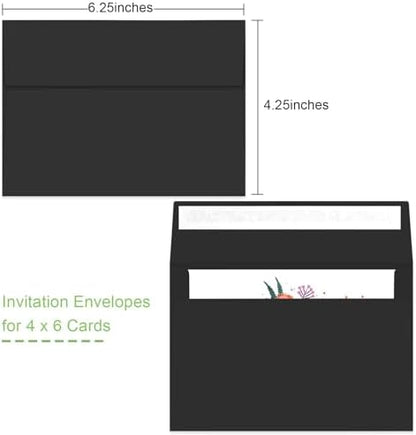 70 Packs A4 Envelope, Black A4 Envelopes, 4x6 Photo Envelopes for Invitations, Envelopes Self Seal for Weddings, Baby Shower, Photos, Postcards, Greeting Cards, Mailing - Image 3
