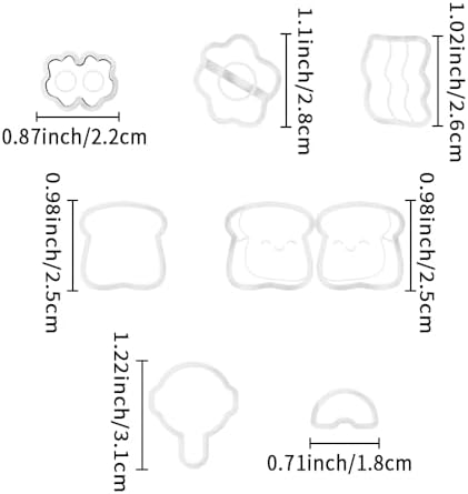 Xaekicr 8Pcs Breakfast Theme Polymer Clay Cutters Set – Toast, Bacon, Egg Shapes | Fun Clay Earring Cutters | Polymer Clay Molds for Jewelry Making | Clay Tools for DIY Crafts - Image 3