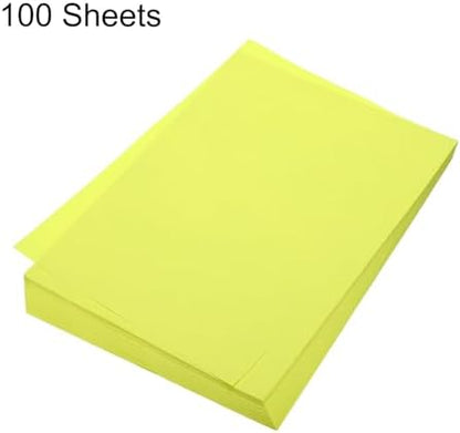 MECCANIXITY 100 Sheet Origami Paper Double Sided Fluorescent Yellow 11.7 x 8.3 Inch Square Sheet for Art Craft Project, Beginners, Gifts Decor - Image 3