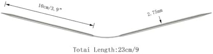 3Pcs Size US 2 (2.75mm) 9-inch (23cm) Double-Pointed Flexible Circular Needles，Handmade DIY Projects Like Sweater, Scarf, Gloves, ect - Image 2