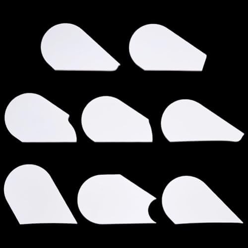 FINGERINSPIRE 8 Pcs Pottery Trimming Textured Art Tools - 8 Styles Acrylic Clay Wedging Board Set for Ceramics, Sculpting & Carving, Flat Round White Pottery Foot Shaper & Prep Tools for Clay Crafts by FINGERINSPIRE