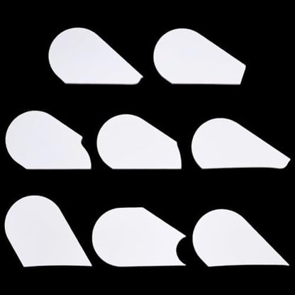 FINGERINSPIRE 8 Pcs Pottery Trimming Textured Art Tools - 8 Styles Acrylic Clay Wedging Board Set for Ceramics, Sculpting & Carving, Flat Round White Pottery Foot Shaper & Prep Tools for Clay Crafts by FINGERINSPIRE