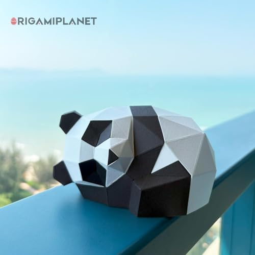 3D Panda Tuan Tuan Origami Paper Craft Kit, Fun DIY Pre-Cut 3D Paper Art Model for Teens & Adults, Easy Handmade Animal Figurine Sculpture Gift Set for Bookshelf Decoration - Image 3