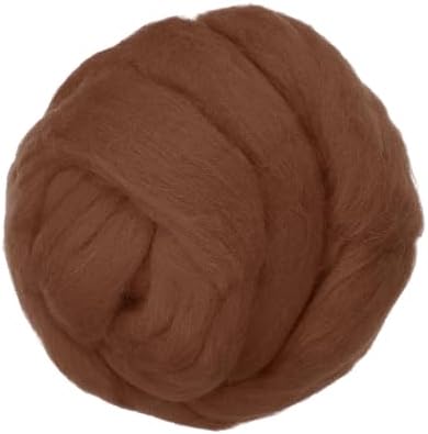 PATIKIL Wool Roving Yarn, 150G/5.3OZ Soft Felting Wool Pure Chunky Roving Yarn Bulk for Needle Felting Knitting Blanket Spinning Weaving DIY Craft, Light Brown by PATIKIL