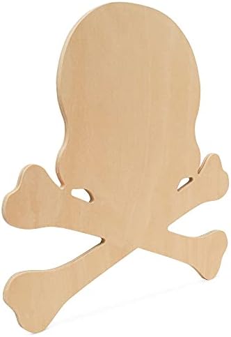 Wood Skull Cutouts 8 x 7-4/5 Inch, Pack of 6 Unfinished Wooden Cutouts for Crafting, and DIY Halloween Décor, by Woodpeckers - Image 2