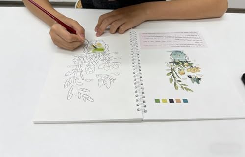 Watercolor Workbook，Water Paint Adult Set，Easy Coloring Book,Beautiful Paintings for Beginner, Flower Single Edition, Watercolor Paper - Image 4