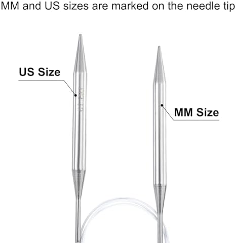 uxcell US 15(10mm) Knitting Circular Needle 40 Inch(100cm) Metal Round Stainless Steel Needle with Large Eye Sewing & Stitch Markers for Handmade Projects DIY Knit Blankets - Image 4