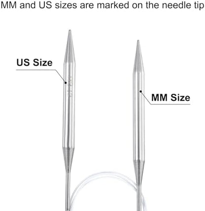 uxcell US 15(10mm) Knitting Circular Needle 40 Inch(100cm) Metal Round Stainless Steel Needle with Large Eye Sewing & Stitch Markers for Handmade Projects DIY Knit Blankets - Image 4