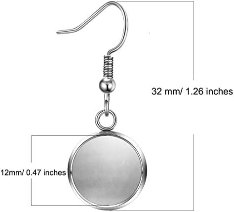 LANBEIDE 40 Packs Earrings Hooks Blanks Fit 12mm Cabochon Settings Trays - Image 2