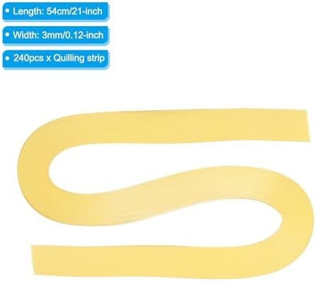 PATIKIL 240pcs Quilling Strips Paper 1/8"(3mm) 21"(54cm) Origami Paper Quilling Strip for Art DIY Hand Craft Christmas, Light Yellow - Image 2