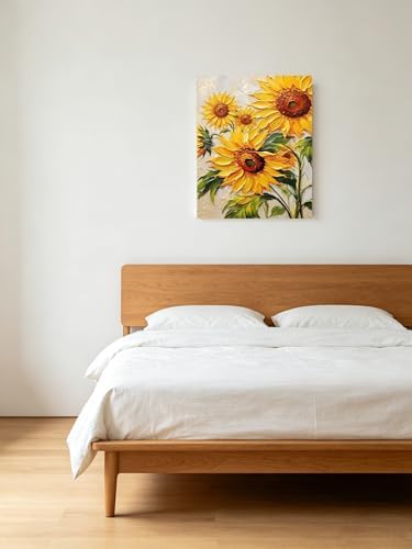 Thick Texture Sunflowers Paint by Numbers Kit for Adults Beginner 24colors 16x20 inch Without Framed - Image 4
