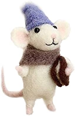 CurcKua Needle Felting Kit Beginner Felting Kits for Beginners Adult Felt Animal Kit Mice Needle Felting Starter Kit Unfinished Wool Felt Mouse Craft Kit for Beginner DIY Craft by CurcKua