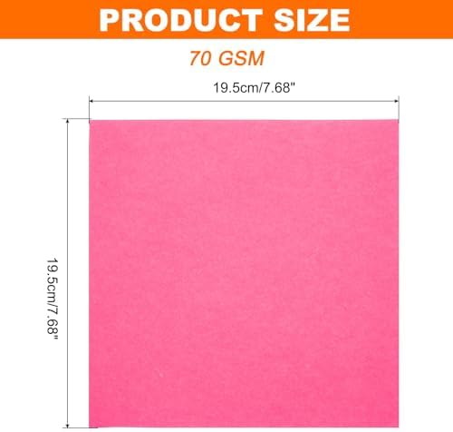 MECCANIXITY 75 Sheet Origami Paper Double Sided 8x8" Fluorescent Peach Red - Image 2