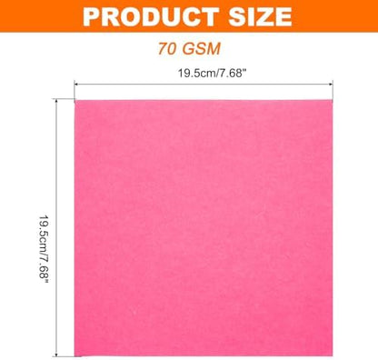MECCANIXITY 75 Sheet Origami Paper Double Sided 8x8" Fluorescent Peach Red - Image 2