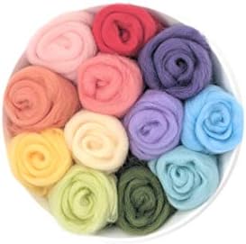 Needle Felting Wool Set of 12 Colors - Rainbow Series, 8 Grams Each Color (Rainbow) (Wool-ZZ-Rainbow12-2) - Image 3